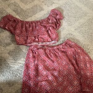 Two-piece off the shoulder set